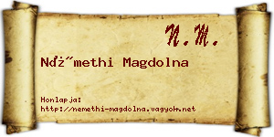 Némethi Magdolna névjegykártya